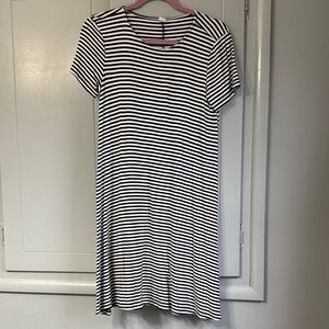 Old Navy Black and White Striped Midi Dress